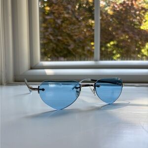 Stylish Blue Aviator Half Heart Sunglasses